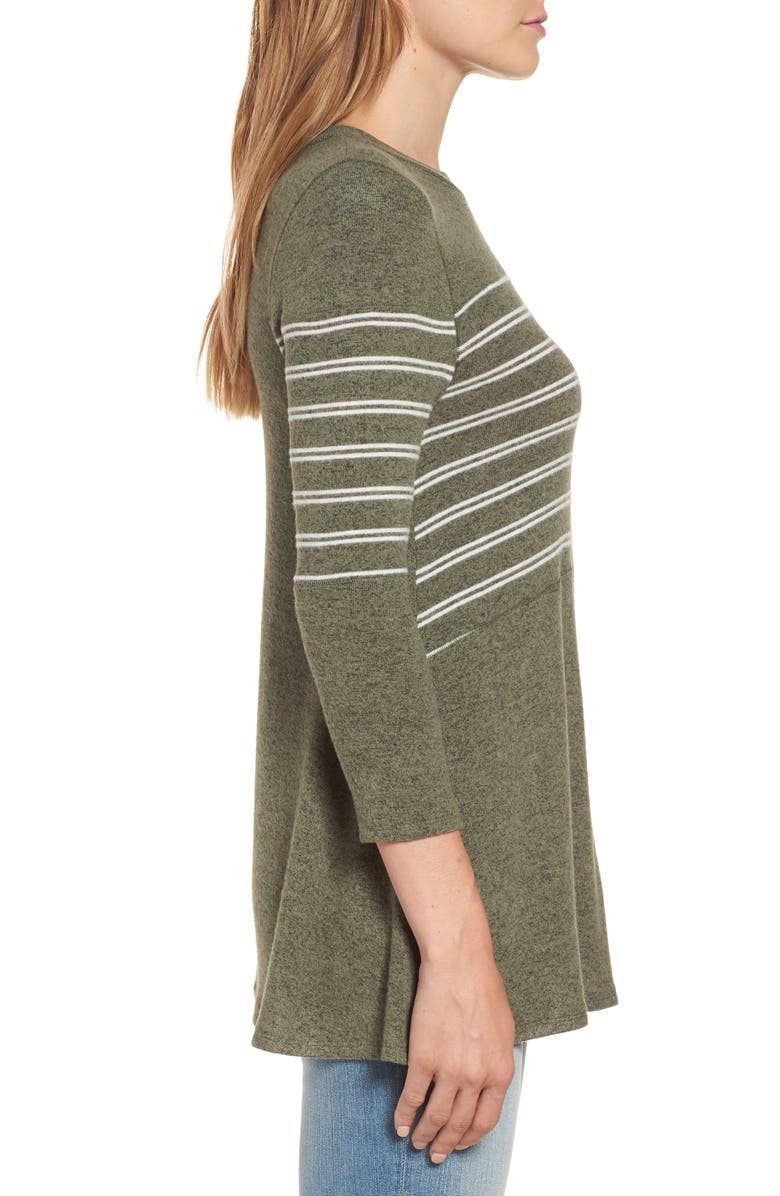 Caslon<sup>®</sup> Stripe Panel Sweater, Alternate, color, 