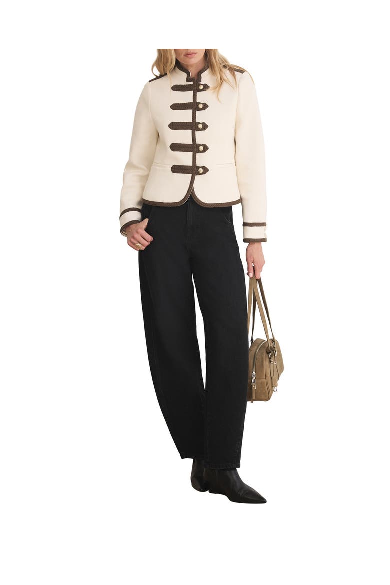 Contrast Military Jacket, Main, color, Ivory