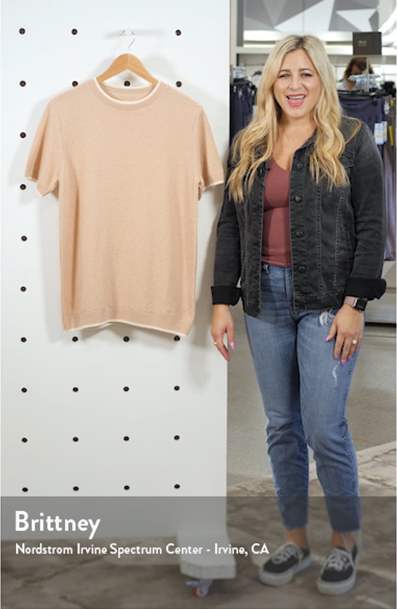 Textured Short Sleeve Crewneck Sweater, sales video thumbnail