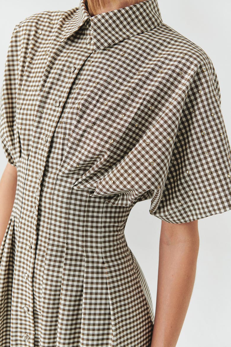 Jream Shirt Collar Midi Dress, Alternate, color, ECRU