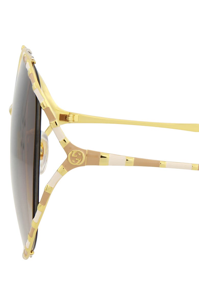 Gucci 64mm Gradient Oversize Round Sunglasses, Alternate, color, 