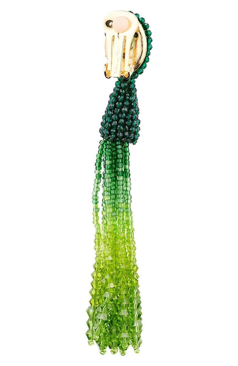 Oscar de la Renta Dégradé Beaded Tassel Clip-On Earrings, Alternate, color,