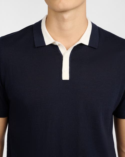 Onia Extra Fine Merino Wool Polo In Blue
