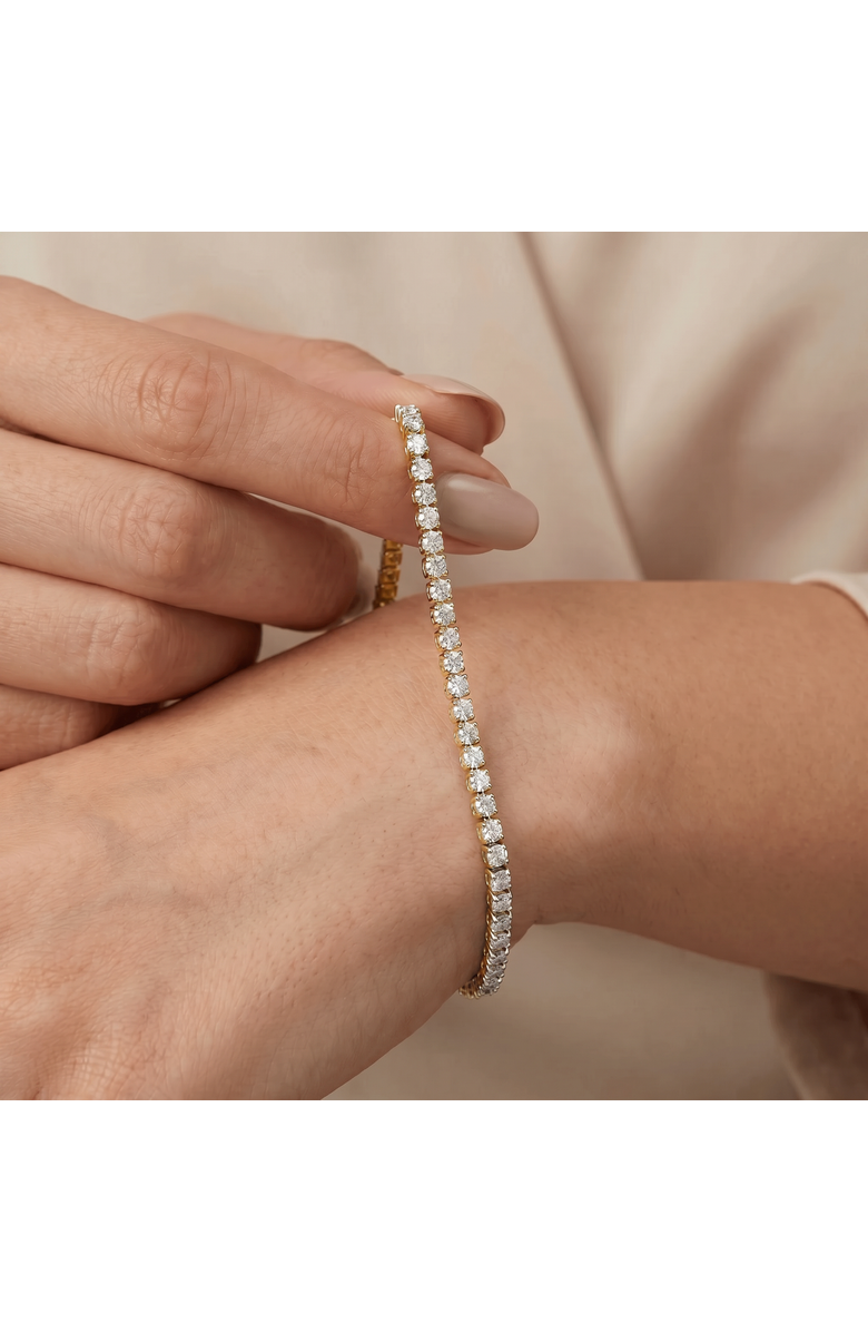 Bliss Diamond 2 Ct Lab Grown Diamond Tennis Bracelet 7" 14k Gold, Alternate, color, 14K Yellow Gold