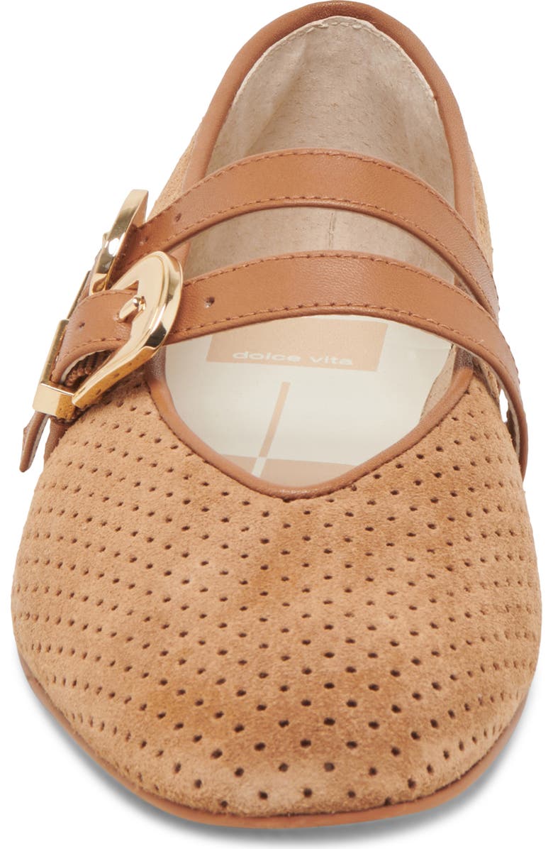 Dolce Vita Baylee Mary Jane Flat, Alternate, color, Pecan Perforated Suede