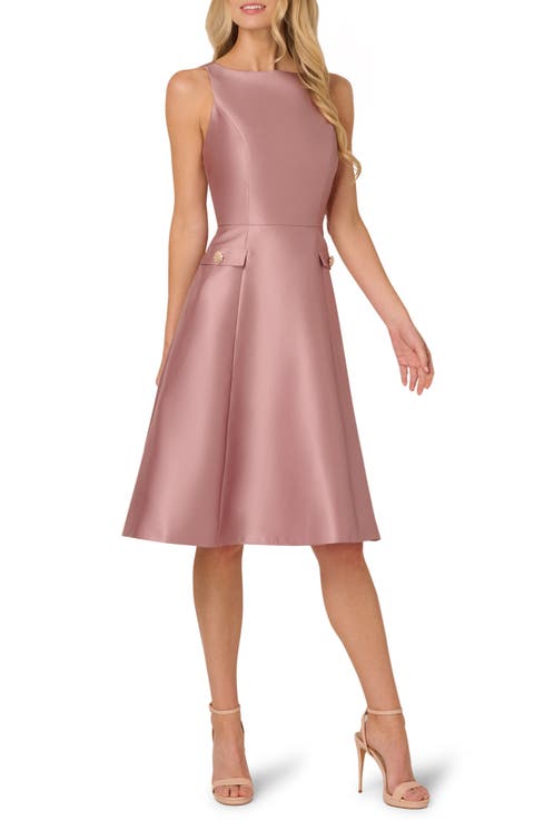 Sleeveless Mikado Fit & Flare Midi Dress