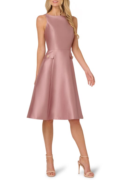 Adrianna Papell Sleeveless Mikado Fit & Flare Midi Dress In Neutral