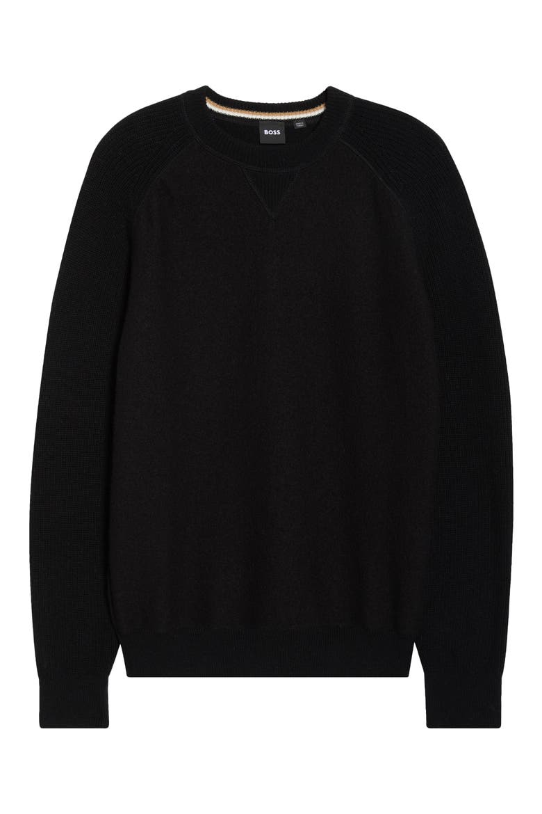 Hero Wool Crewneck Sweater, Alternate, color, BLACK