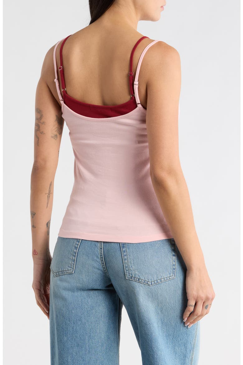 Strawberry Embroidered Layered Tank, Alternate, color, PINK