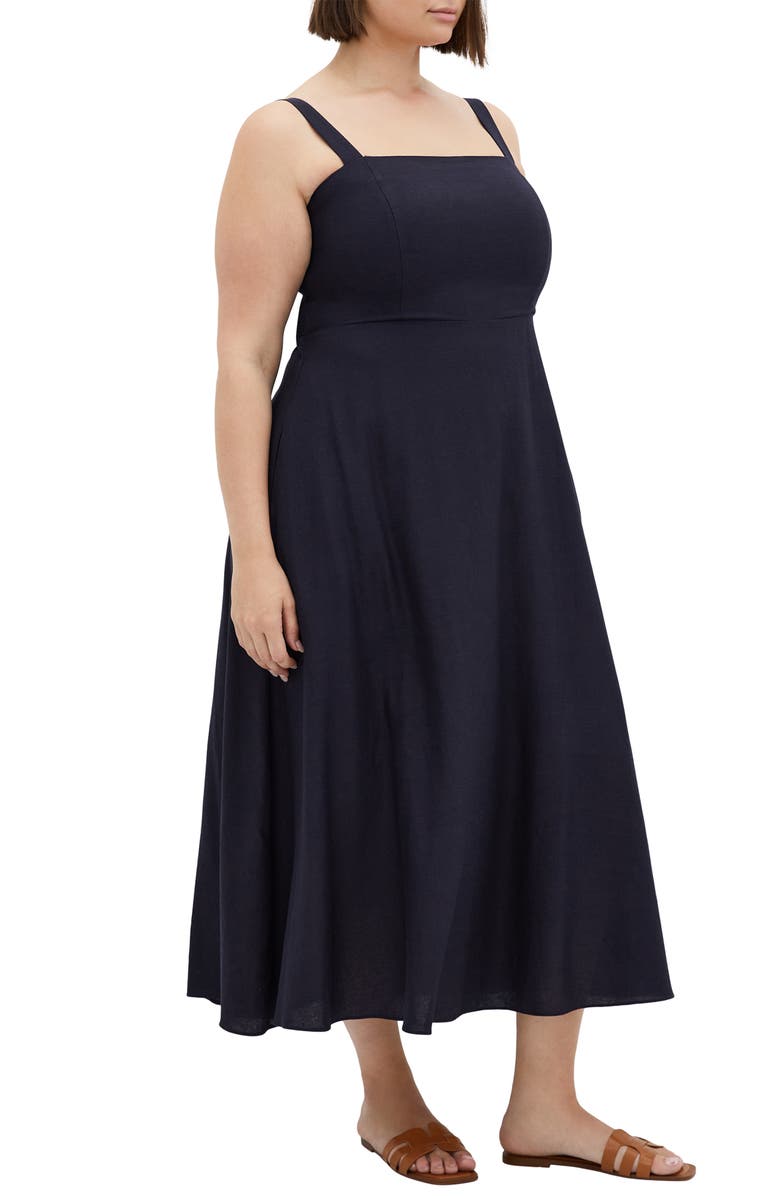 City Chic Collins Fit & Flare Maxi Dress, Alternate, color, Navy