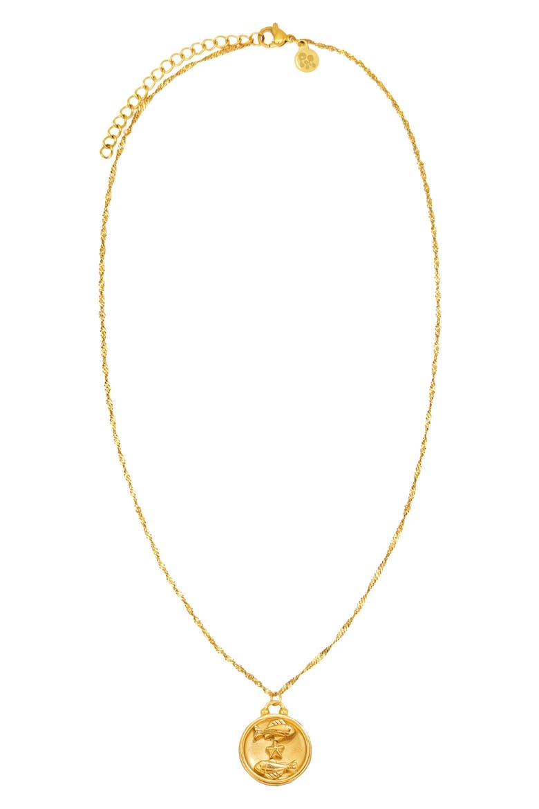 Horoscope Pendant Necklace, Main, color, GOLD-PISCES