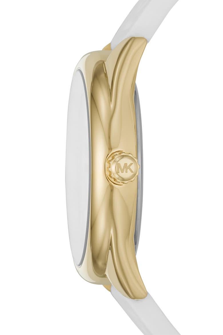 Janelle Quartz Silicone Strap Watch, 42mm, Alternate, color, GOLD