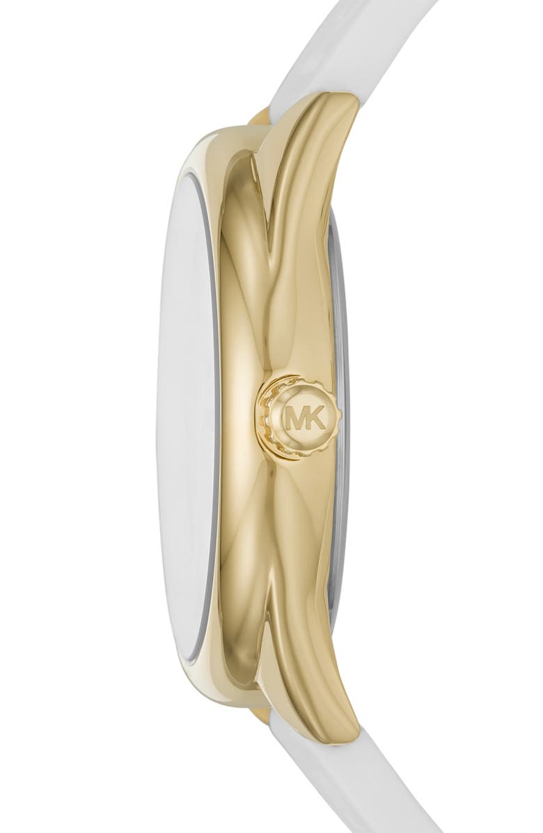 MICHAEL Michael Kors Michael Kors Janelle Quartz Silicone Strap Watch, 42mm, Alternate, color, Gold