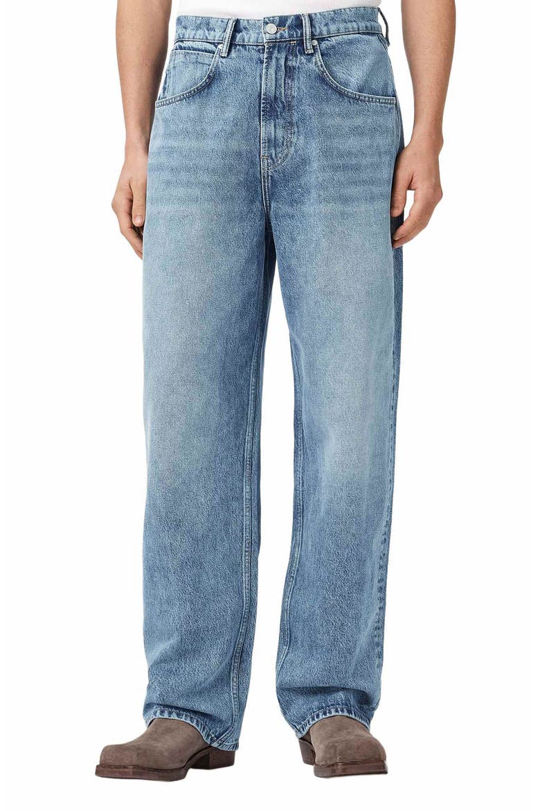 Rivet Slouch Straight Leg Jeans, Main, color, LIGHT INDIGO