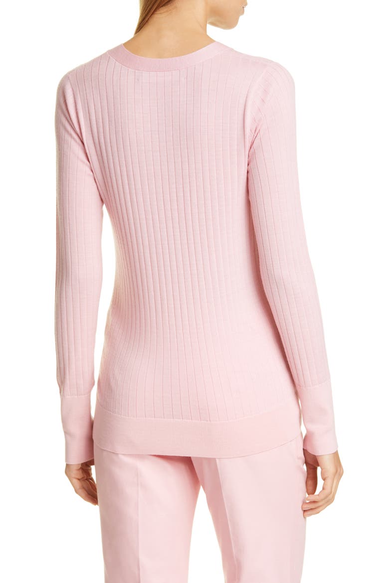 Rib Wool Cardigan, Alternate, color, ROSEBUD