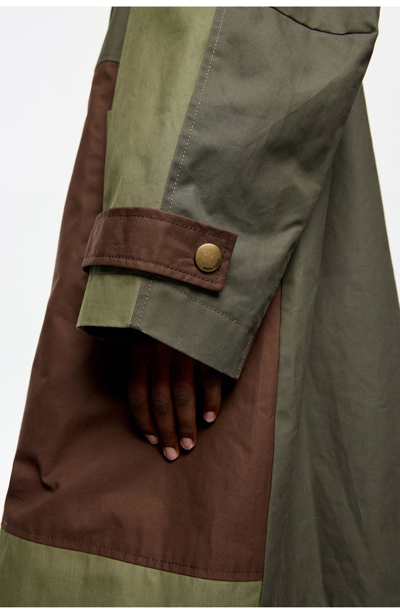 Bimba y Lola Patchwork Maxi Trench, Alternate, color, Khaki