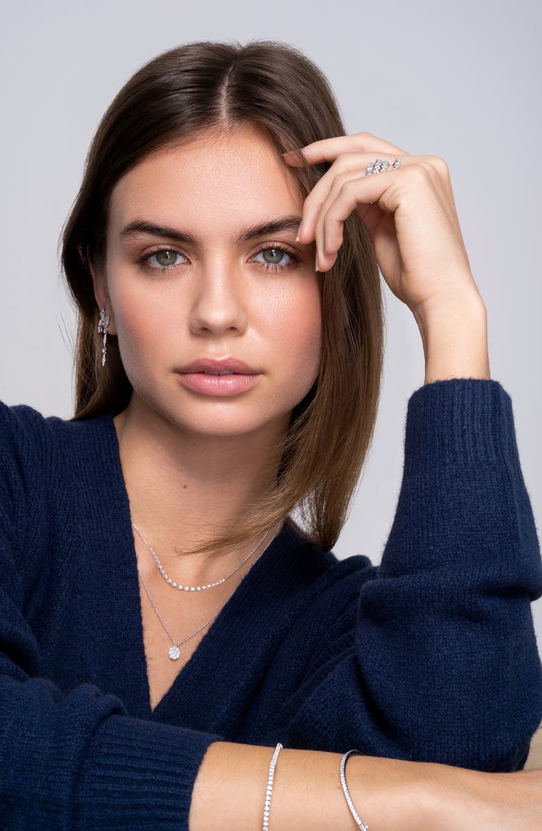 Bony Levy Maya Circle Pie-Cut Pendant Necklace, Alternate, color, 18K White Gold