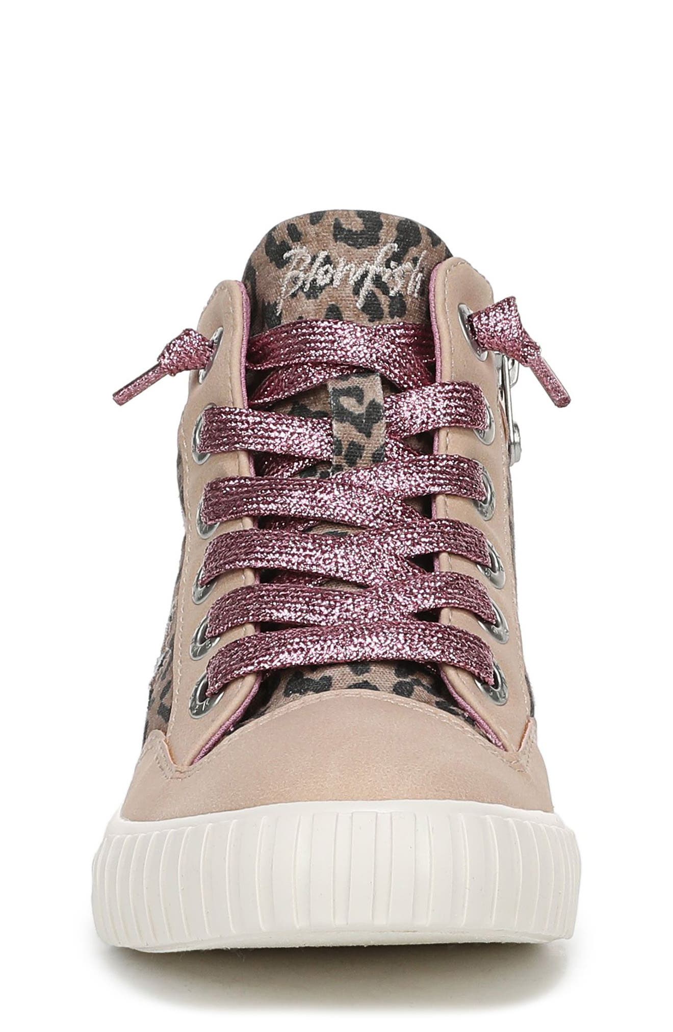 Blowfish Malibu Kids' Wanderland High Top Sneaker, Alternate, color, Leopard Canvas