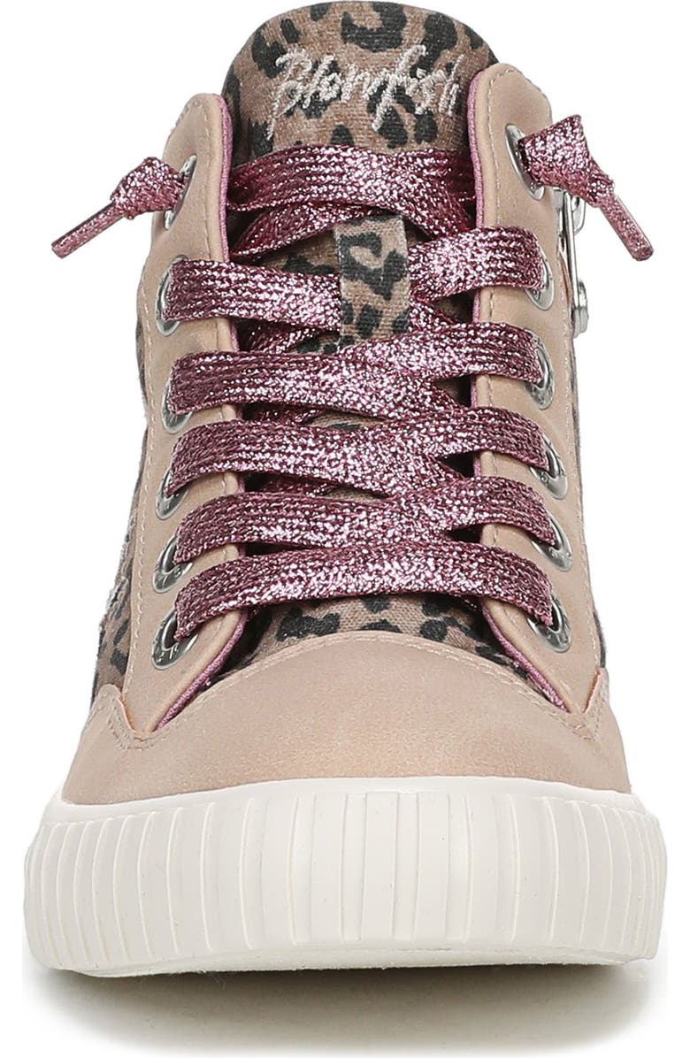 Blowfish Malibu Kids' Wanderland High Top Sneaker, Alternate, color, Leopard Canvas