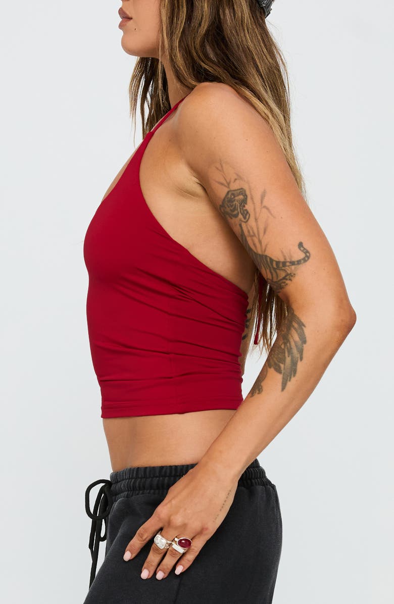 Princess Polly Ezekiel U-Neck Halter Top, Alternate, color, Red