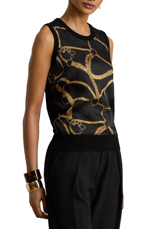 Chain Print Sleeveless Sweater