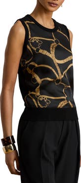 Lauren Ralph Lauren Chain Print Sleeveless Sweater