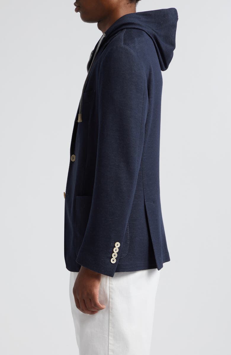 Eleventy Knit Blazer with Hooded Bib Inset, Alternate, color, 