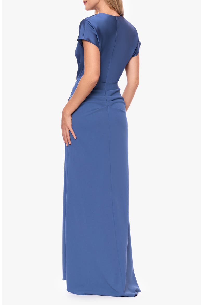 Cowl Neck Satin Dress, Alternate, color, SLATE