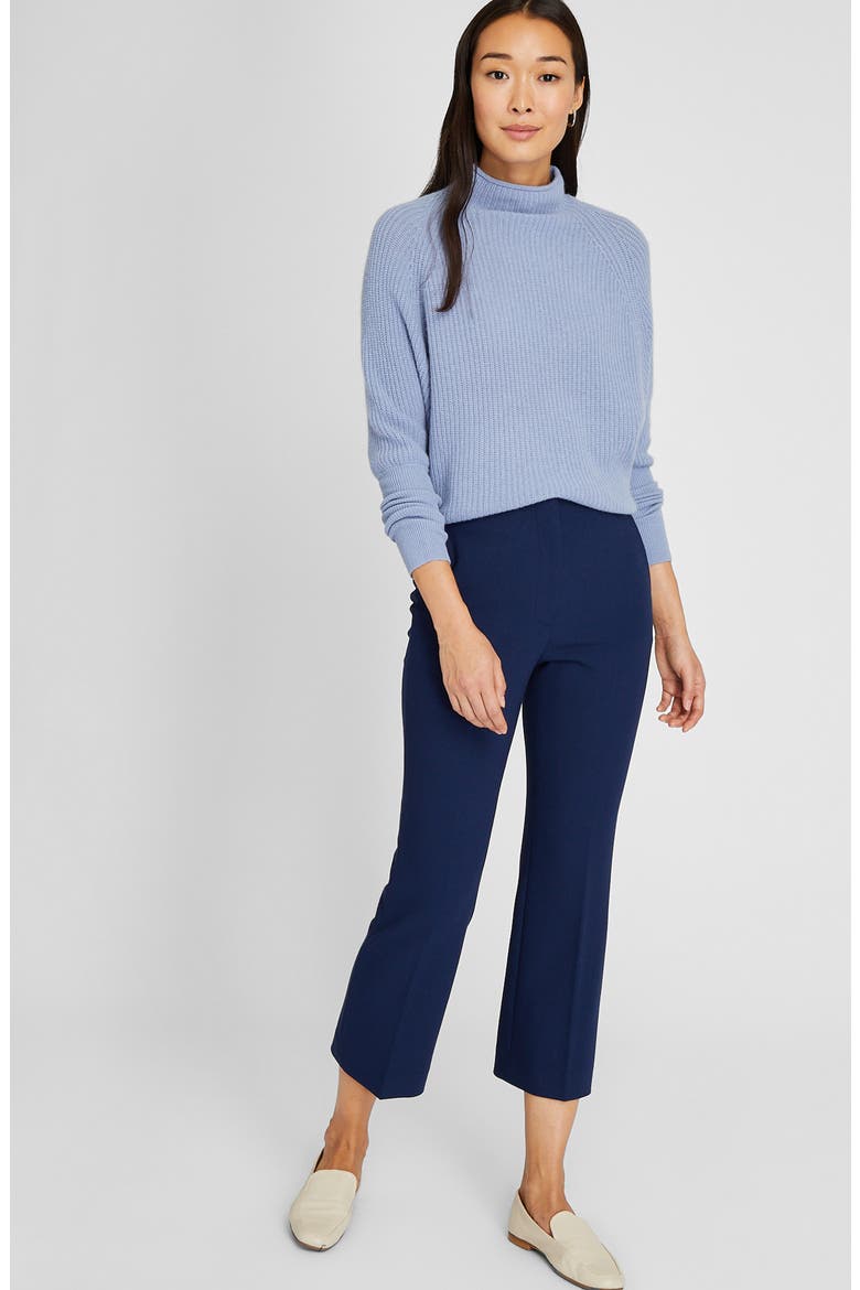 Crop Kick Flare Pants, Alternate, color, NAVY/ BLEU MARINE
