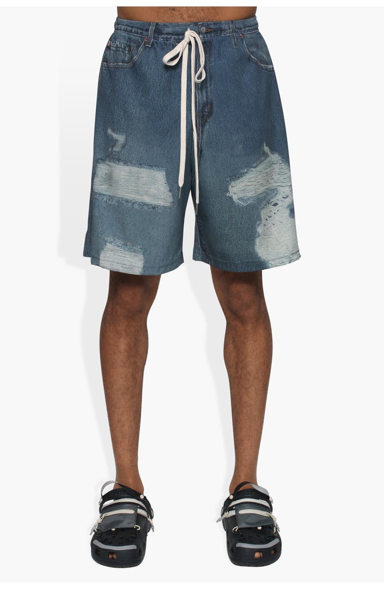 THE CELECT Dumb Printed Denim Short, Alternate, color, Denim