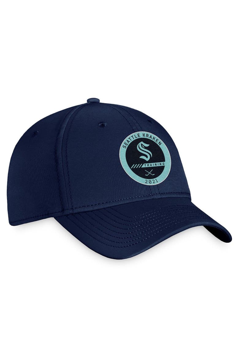 Men's Fanatics Branded Navy Seattle Kraken 2022 Authentic Pro Training Camp Flex Hat, Alternate, color, Navy