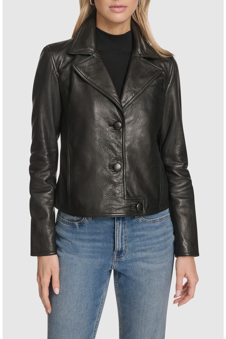 Paluma Leather Jacket, Main, color, BLACK