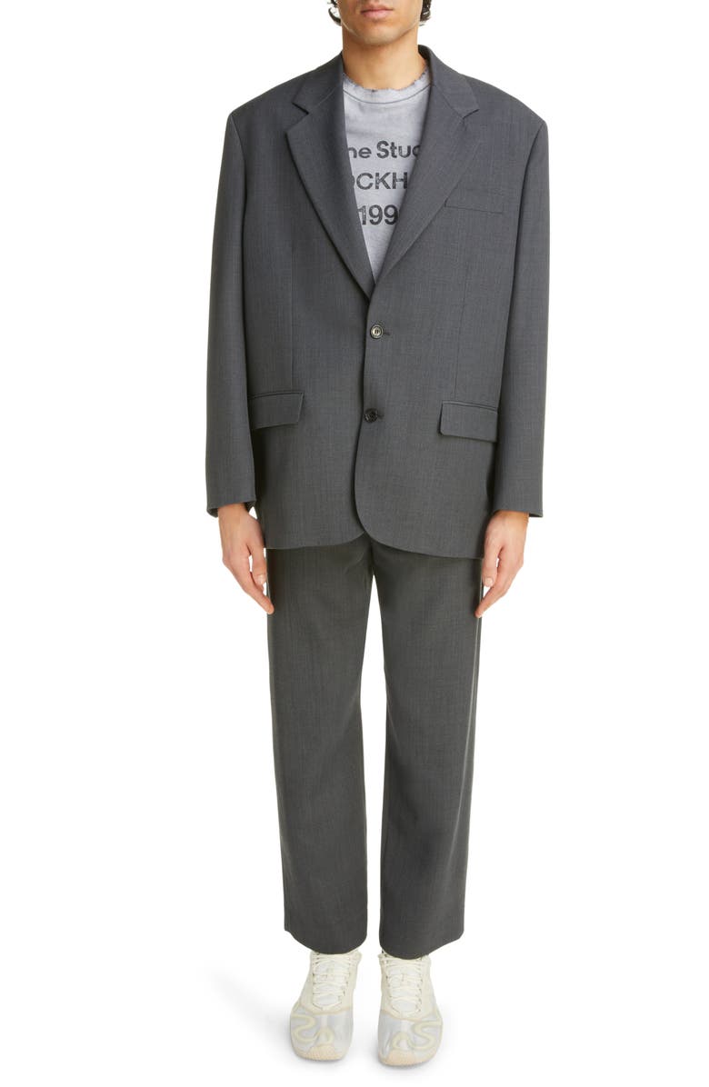 Acne Studios Mélange Oversize Recycled Polyester & Wool Sport Coat, Alternate, color,