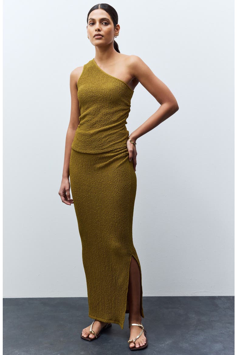 Texture One-Shoulder Top, Alternate, color, GREEN
