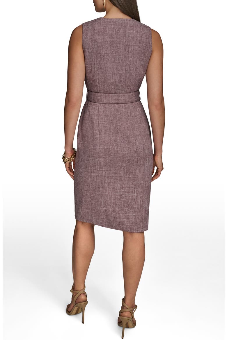 Sleeveless Belted Sheath Dress, Alternate, color, PRUNE