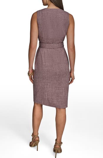 【Donna Karan New York】Belted Sleeveless Sheath Dress Donna Karan New York Belted Sleeveless Sheath Dress | Nordstrom