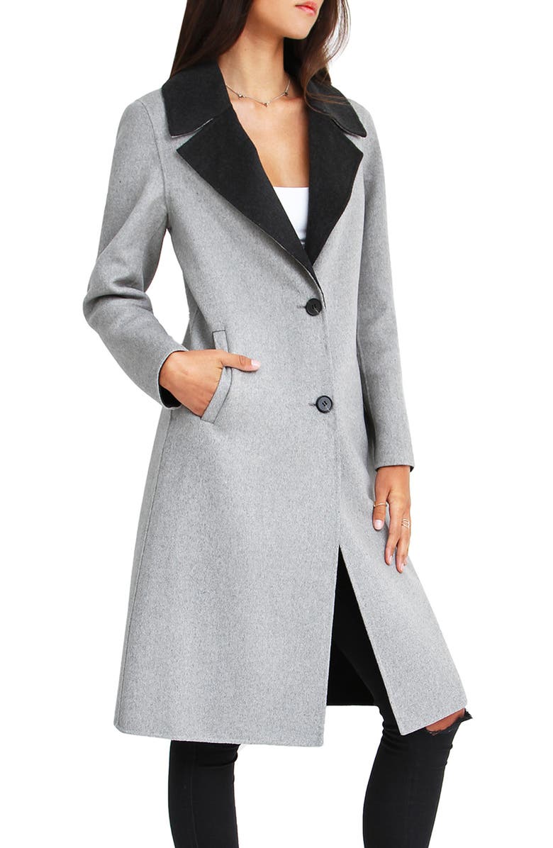 Belle & Bloom BELLE AND BLOOM Lex TwoTone Wool Blend Coat Nordstrom