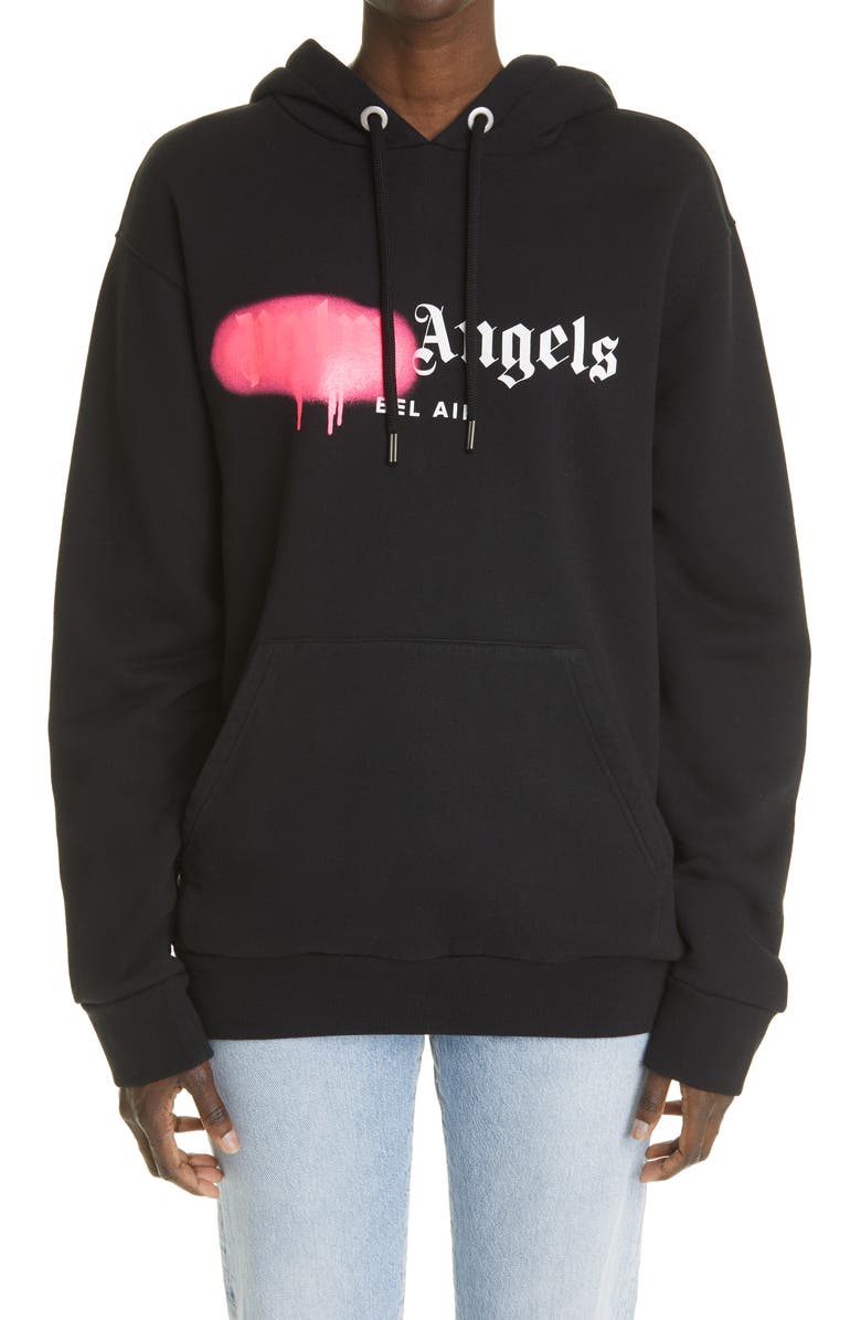 Palm Angels Bel Air Logo Sprayed Hoodie, Main, color, 