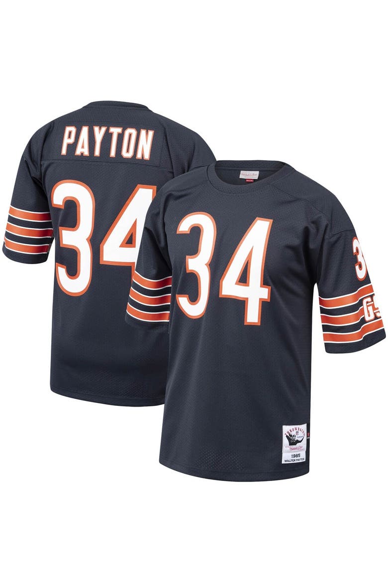 Men's Mitchell & Ness Walter Payton Navy Chicago Bears 1985 Authentic Throwback Retired Player Jersey, Main, color, Navy