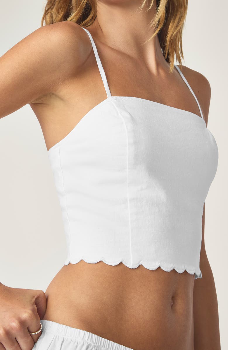 Florence by Mills Scallop Crop Camisole, Alternate, color, White