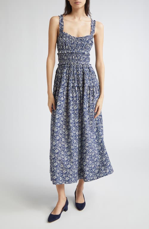 Doen Dôen Marianne Floral Print Smocked Maxi Dress In Multi