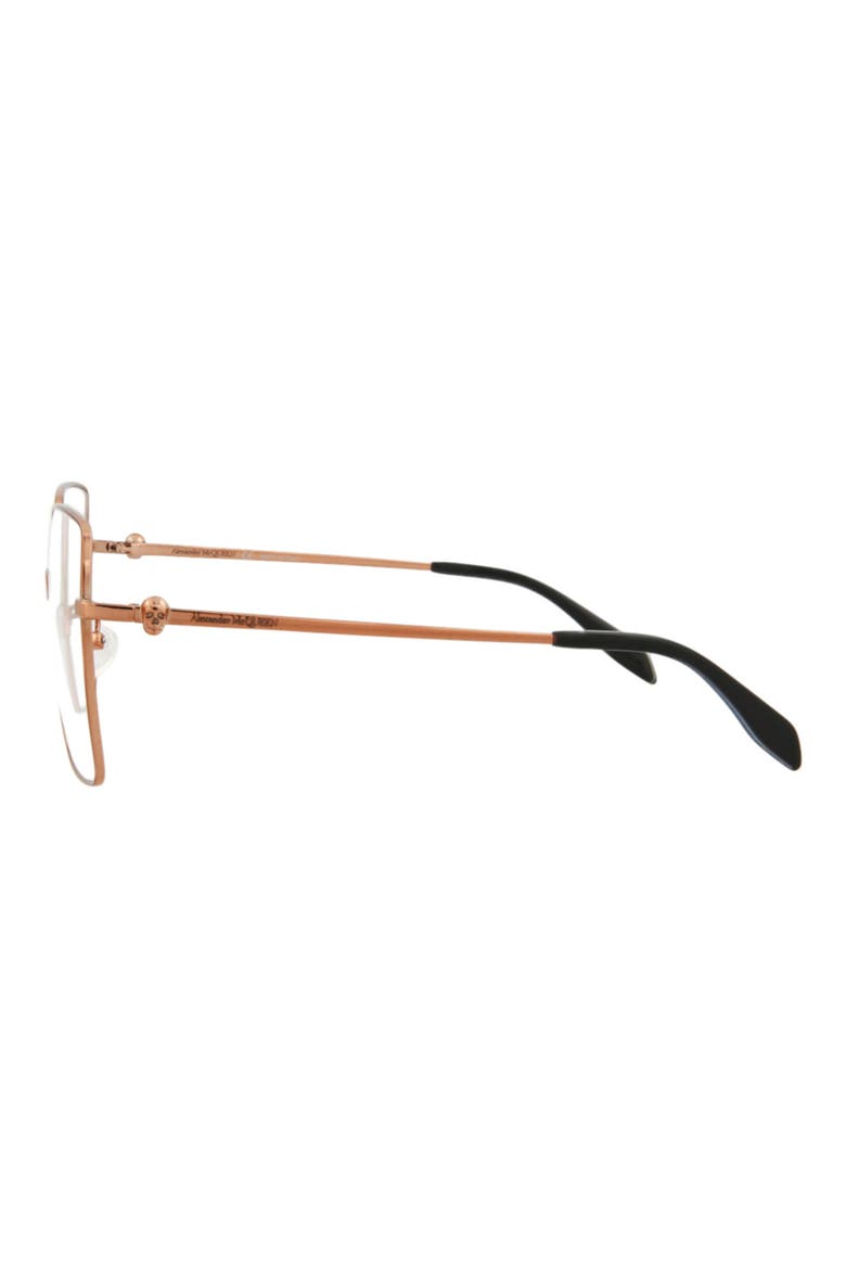 57mm Square Optical Glasses, Alternate, color, NUDE NUDE TRANSPARENT