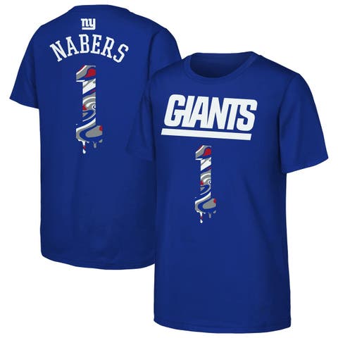 Youth Outerstuff Malik Nabers Royal New York Giants Mainliner Drip Player Name & Number T-Shirt