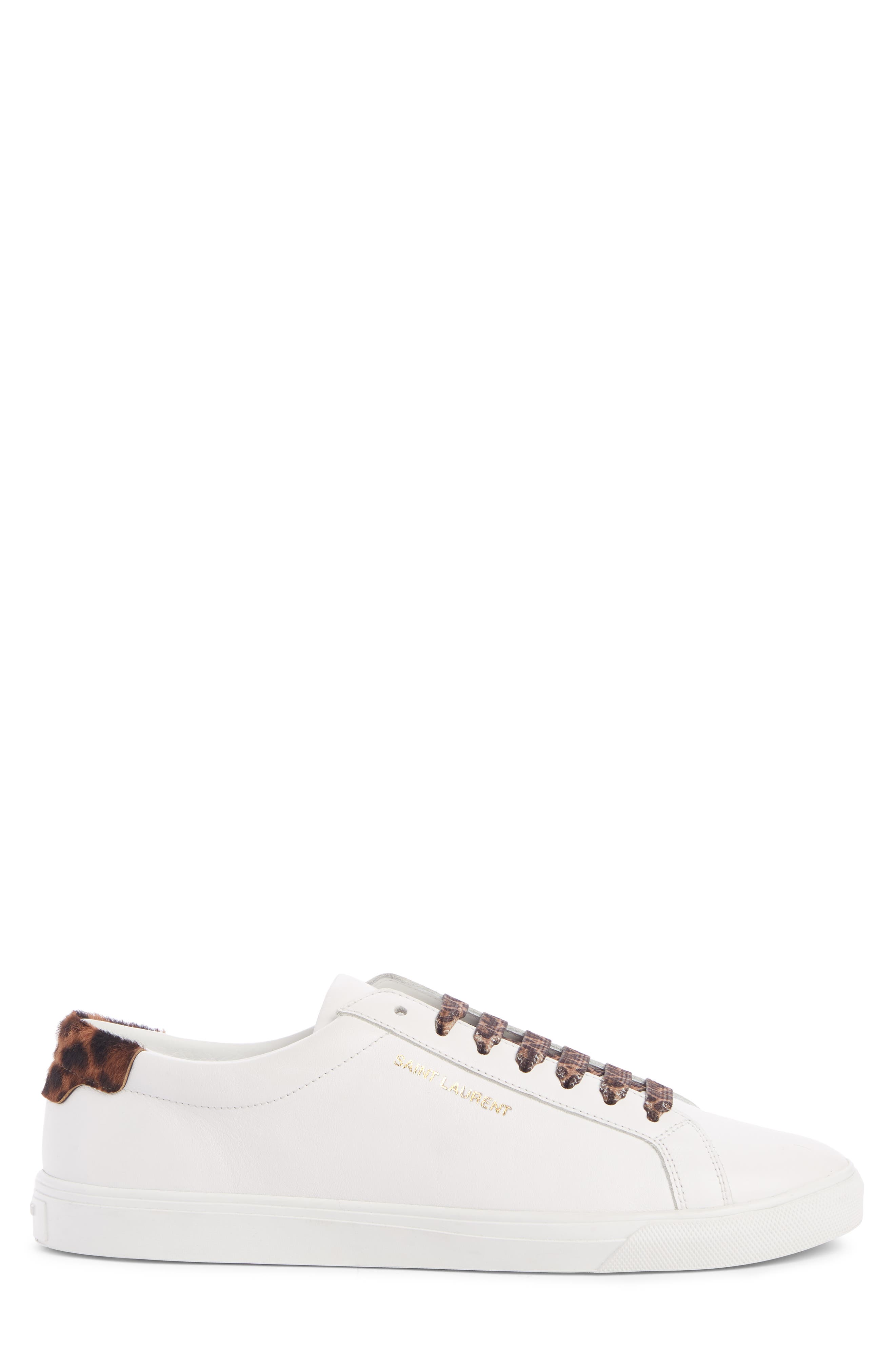 Saint Laurent Andy Genuine Calf Hair Trim Sneaker, Alternate, color, 