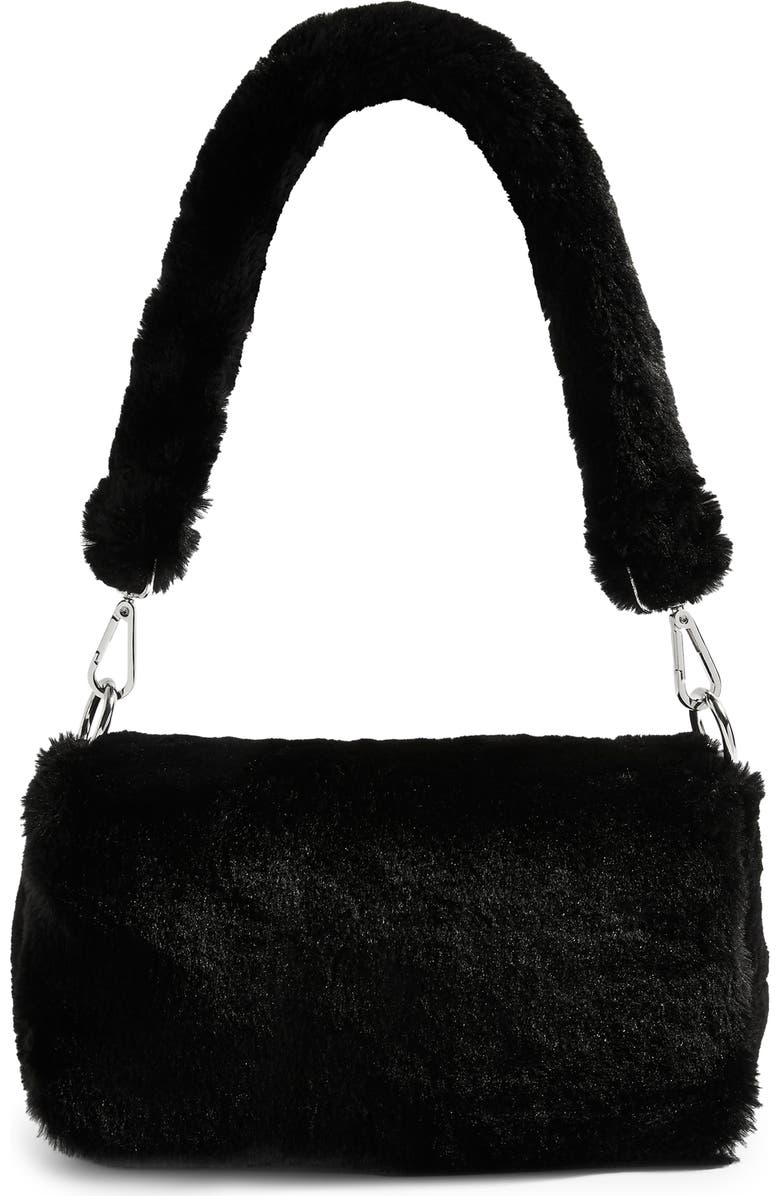 Topshop Cici Faux Fur Shoulder Bag, Main, color,