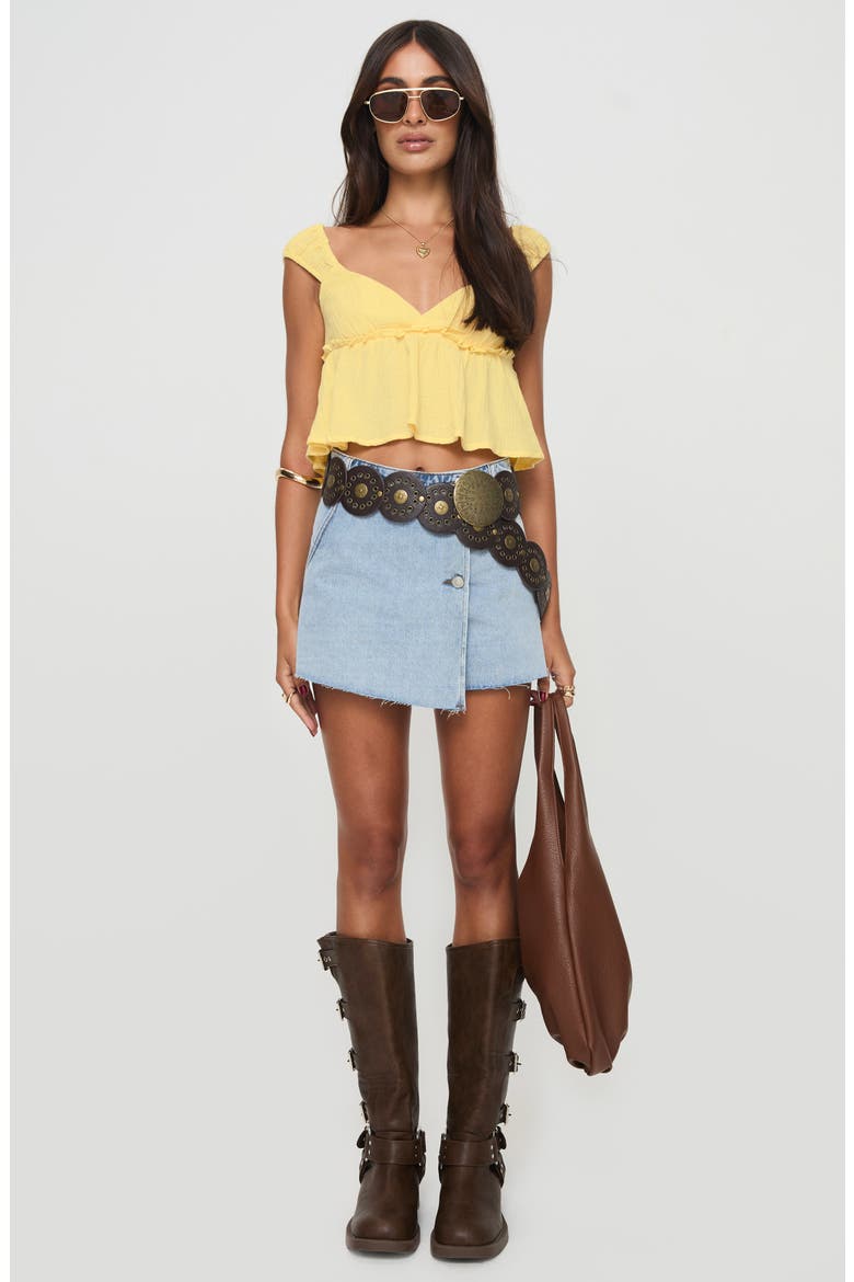 Contardo Cap Sleeve Babydoll Top, Alternate, color, YELLOW