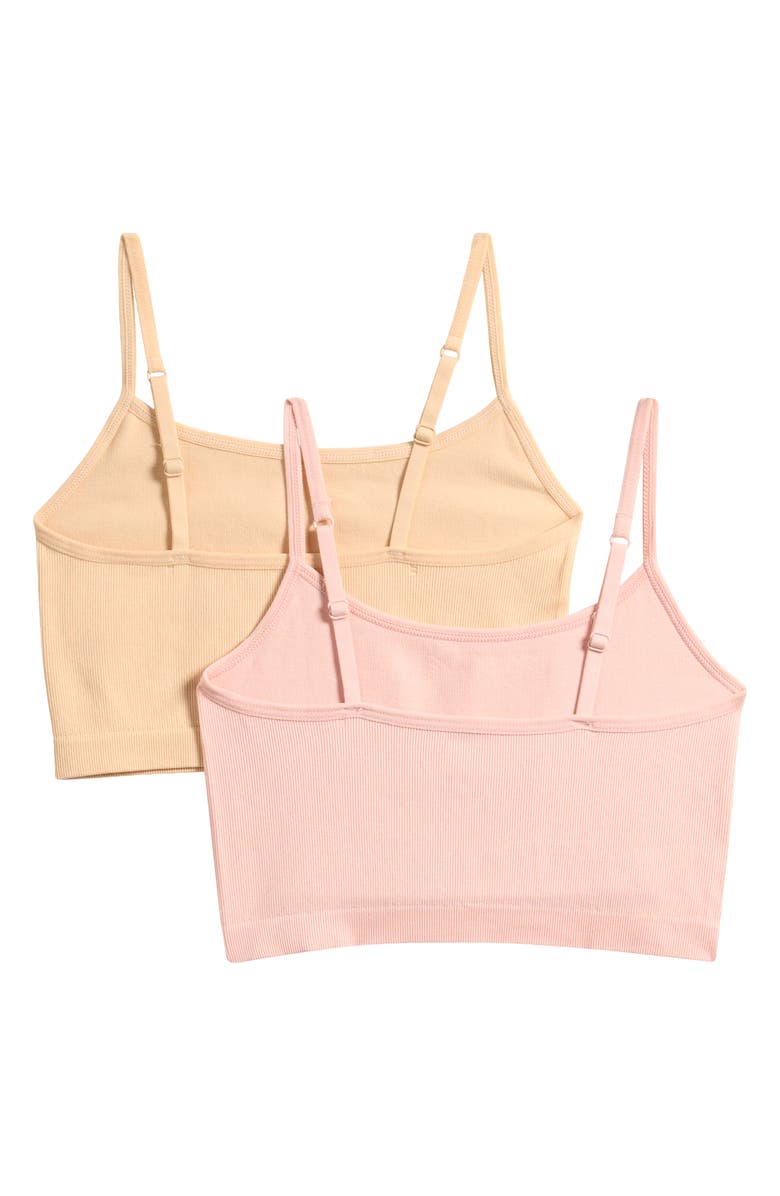 Calvin Klein Kids' Seamless Knit Brami Bralette - Pack of 2, Alternate, color, Pink/Sand