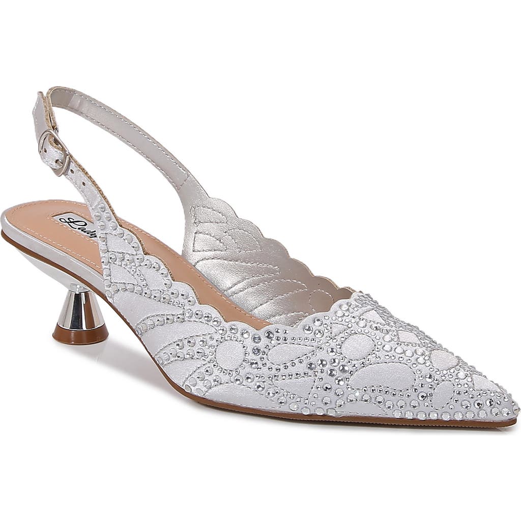 Lady Couture Scallop Top Line Slingback Pump In Silver