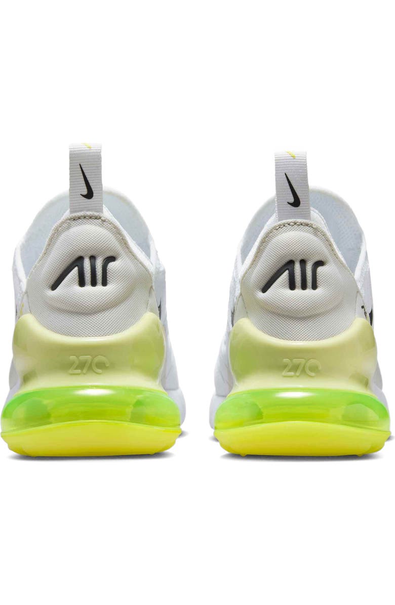 Nike Kids' Air Max 270 Sneaker, Alternate, color, White/ Limelight/ Vast Grey