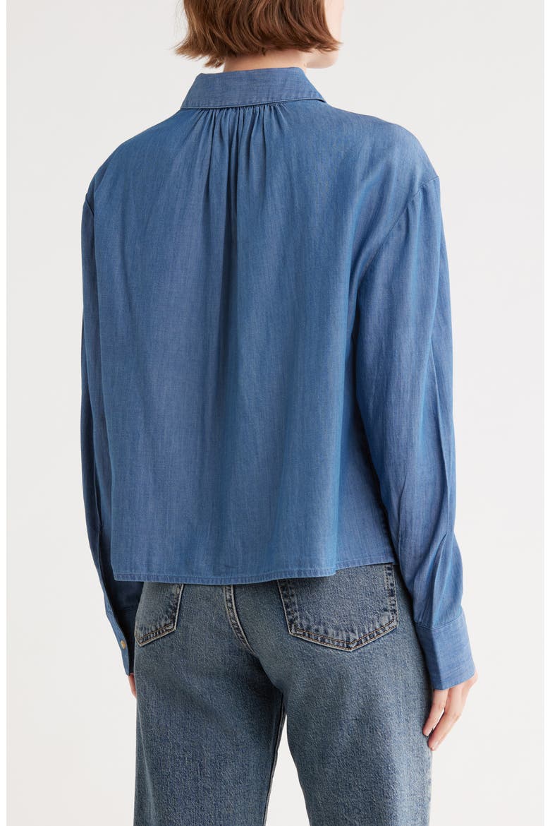 Chambray Button-Up Shirt, Alternate, color, MEDIUM WASH